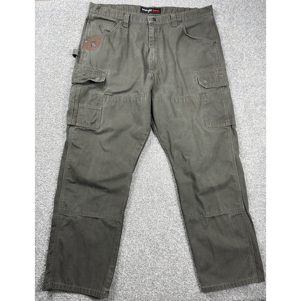 Wrangler RIGGS Workwear Cargo Pants Men's 40x32 Green Ripstop Utility Work